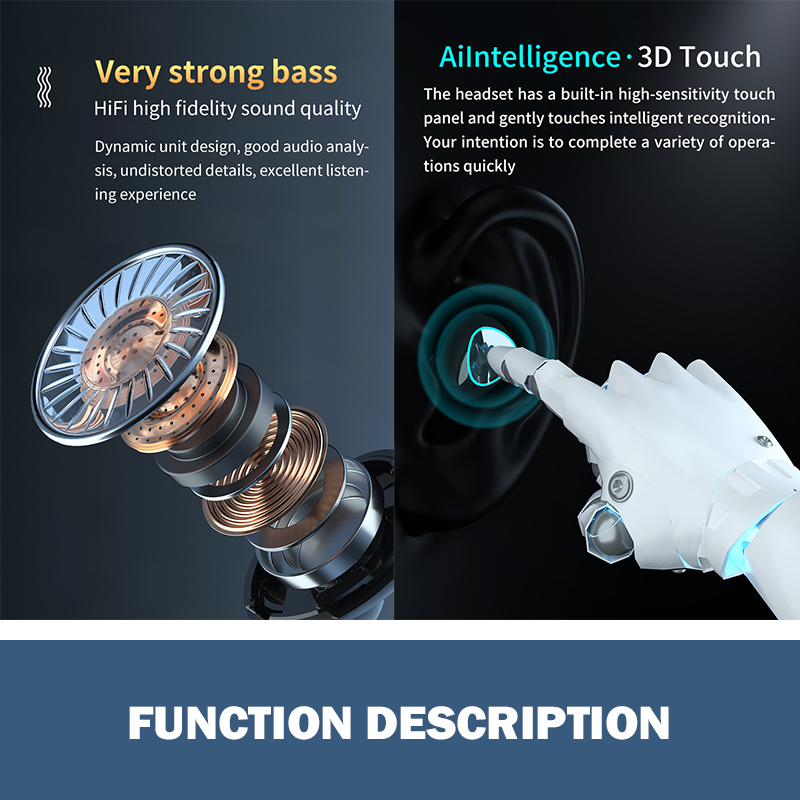 Hàng tồn kho tại địa phương Tai nghe Bluetooth M10 Pin trâu 3500maH Âm thanh chân thực, đèn led đẹp, hộp sạc có màn hình