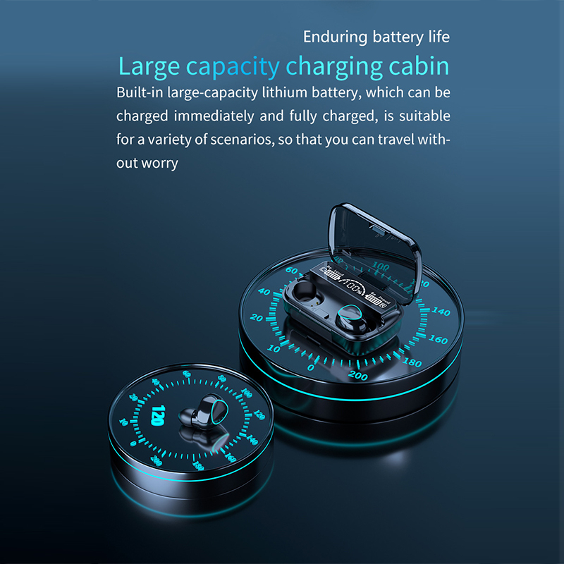 Hàng tồn kho tại địa phương Tai nghe Bluetooth M10 Pin trâu 3500maH Âm thanh chân thực, đèn led đẹp, hộp sạc có màn hình