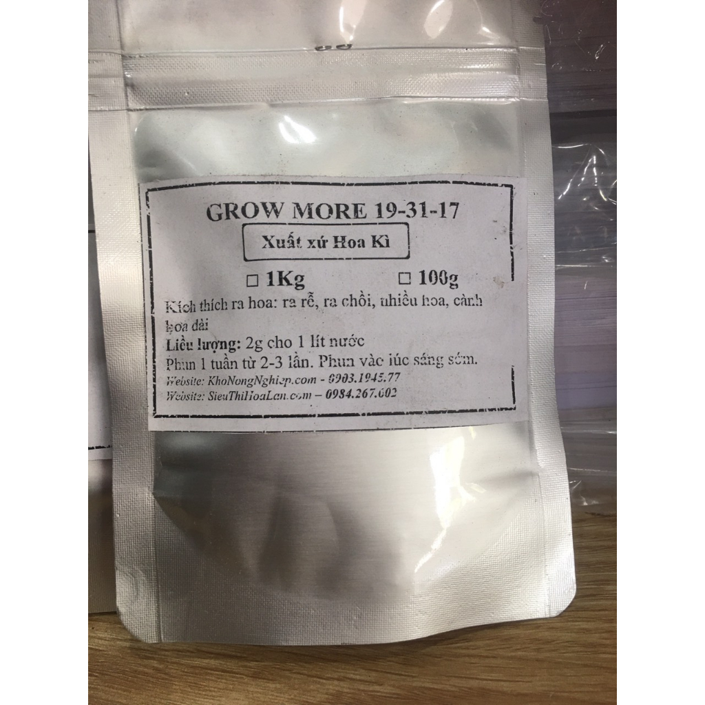 PHÂN BÓN LÁ 19-31-17 TÚI ZIP CHUYÊN DÙNG CHO LAN VÀ CÂY CẢNH - MAI HUY