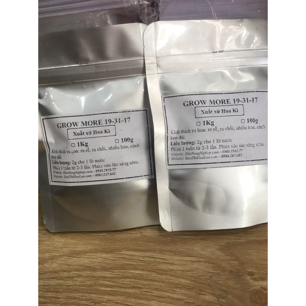 PHÂN BÓN LÁ 19-31-17 TÚI ZIP CHUYÊN DÙNG CHO LAN VÀ CÂY CẢNH - MAI HUY