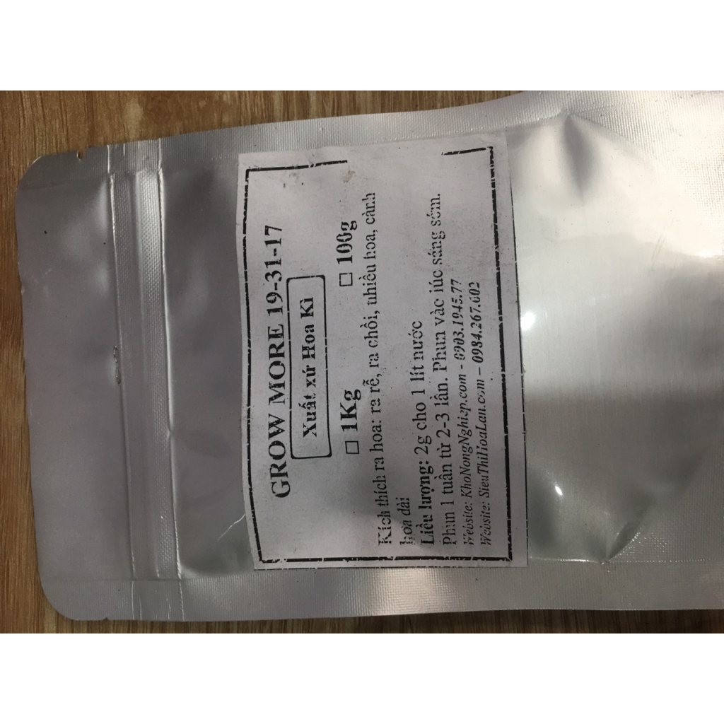 PHÂN BÓN LÁ 19-31-17 TÚI ZIP CHUYÊN DÙNG CHO LAN VÀ CÂY CẢNH - MAI HUY