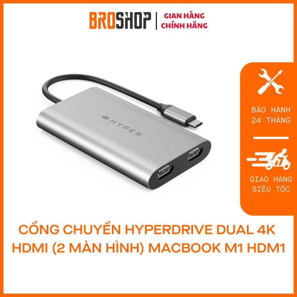 HYPER HyperDrive Dual 4K HDMI USB Type-C Adapter HDM1 B&H Photo