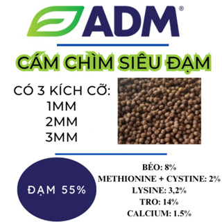  CÁM CHÌM SIÊU ĐẠM 55% ADM CHO LƯƠN CÁ CHÉP CÁ BIỂN CÁ VÀNG CÁ LA HÁN KHÔNG ĐỤC NƯỚC 