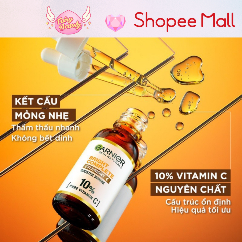 Tinh Chất Dưỡng Ban Đêm 10% Vitamin C Giúp Làm Sáng Da Bright Complete Overnight 10% Pure Vitamin C 30ml