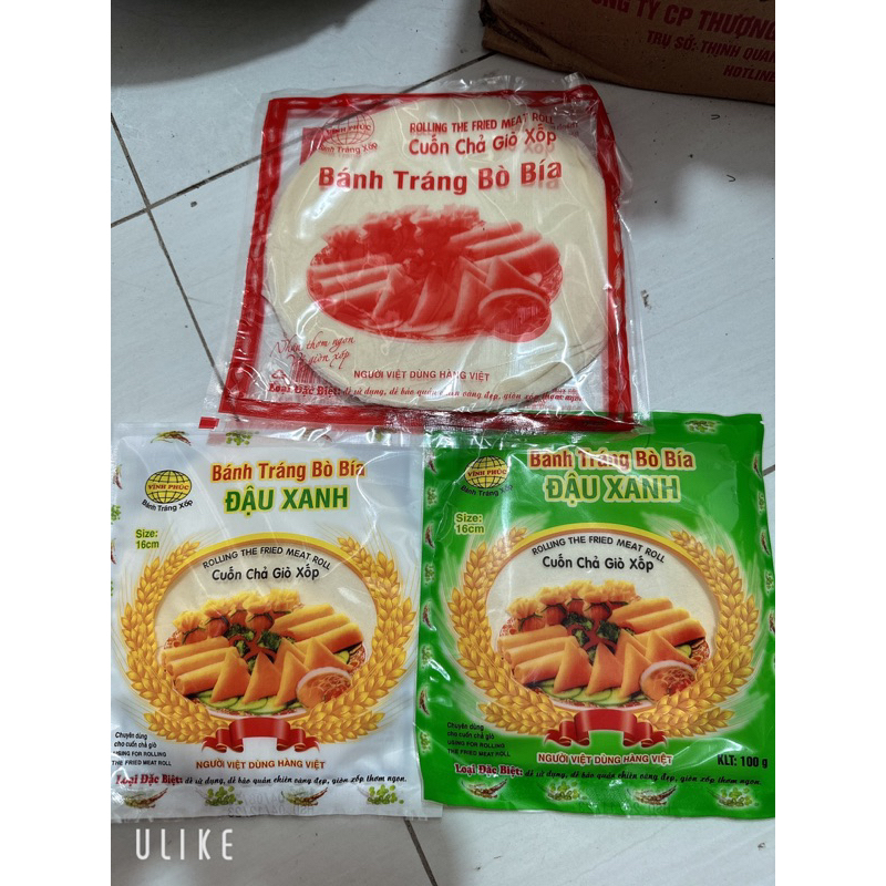 Túi 30 Lá bánh bò bía đậu xanh - vỏ bò bía làm nem cuốn chả giò