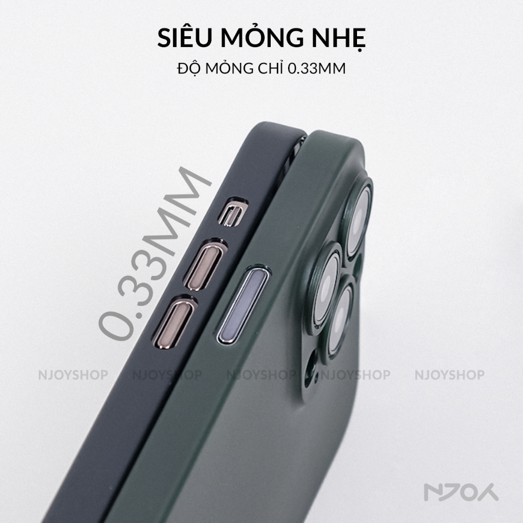 Ốp Lưng Memumi Siêu Mỏng Nhám Chống Vân Tay Viền Vuông Memumi Slim Cho iPhone 11 12 13 14  15 Pro Max Njoyshop