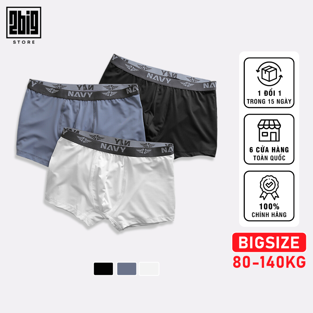 BIGSIZE NAM 80-140KG QUẦN BOXER LƯỚI 2BIG NAVY STAR