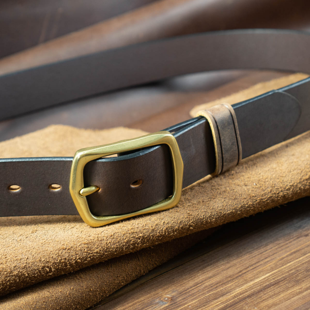 Thắt lưng nam Da bò nguyên miếng tặng đinh đục | Khoá đồng thau nguyên chất BC2