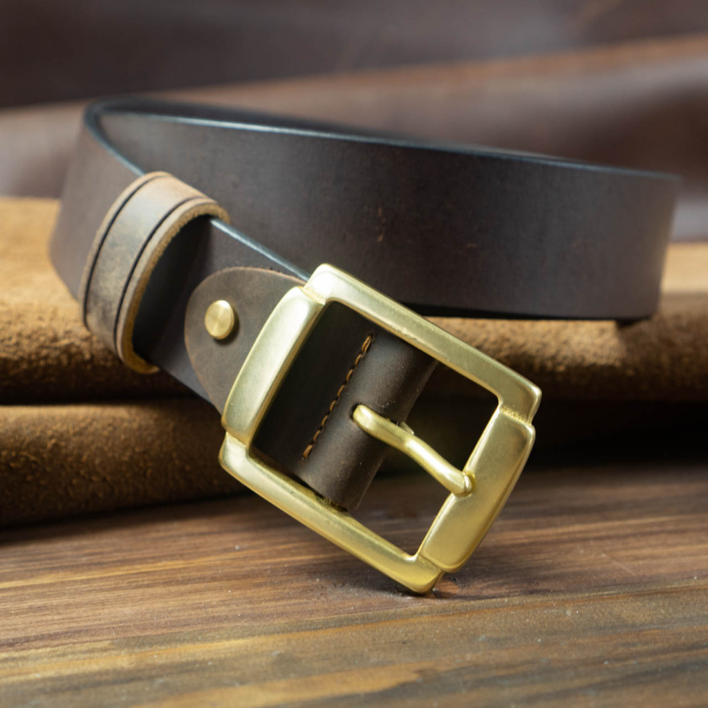 Thắt lưng nam da bò sáp khoá đồng thau nguyên chất BC4S tặng kèm đinh đục lỗ