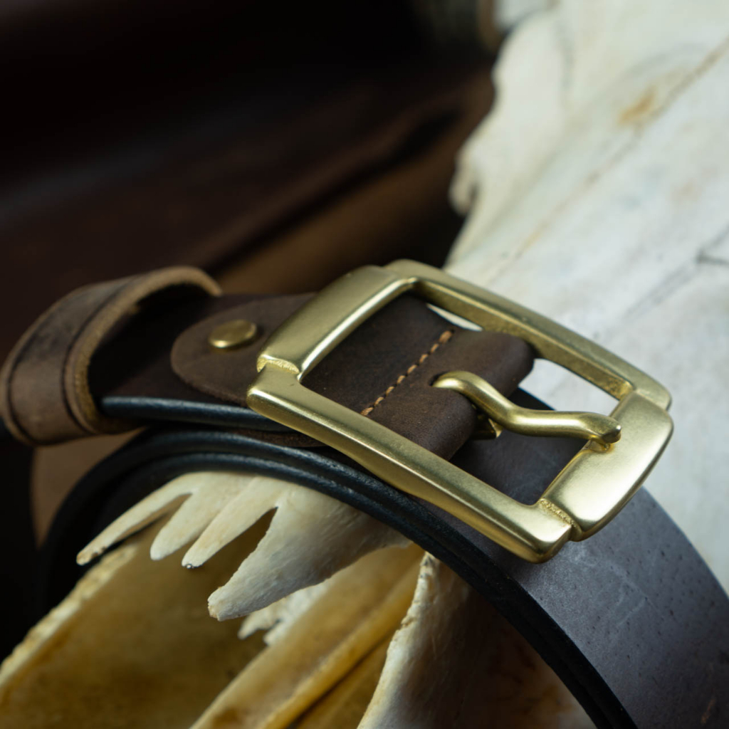 Thắt lưng nam da bò sáp khoá đồng thau nguyên chất BC4S tặng kèm đinh đục lỗ