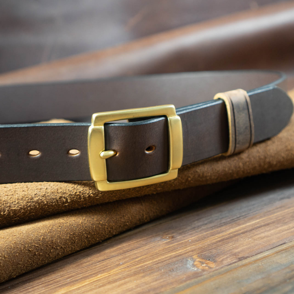 Thắt lưng nam da bò sáp khoá đồng thau nguyên chất BC4S tặng kèm đinh đục lỗ