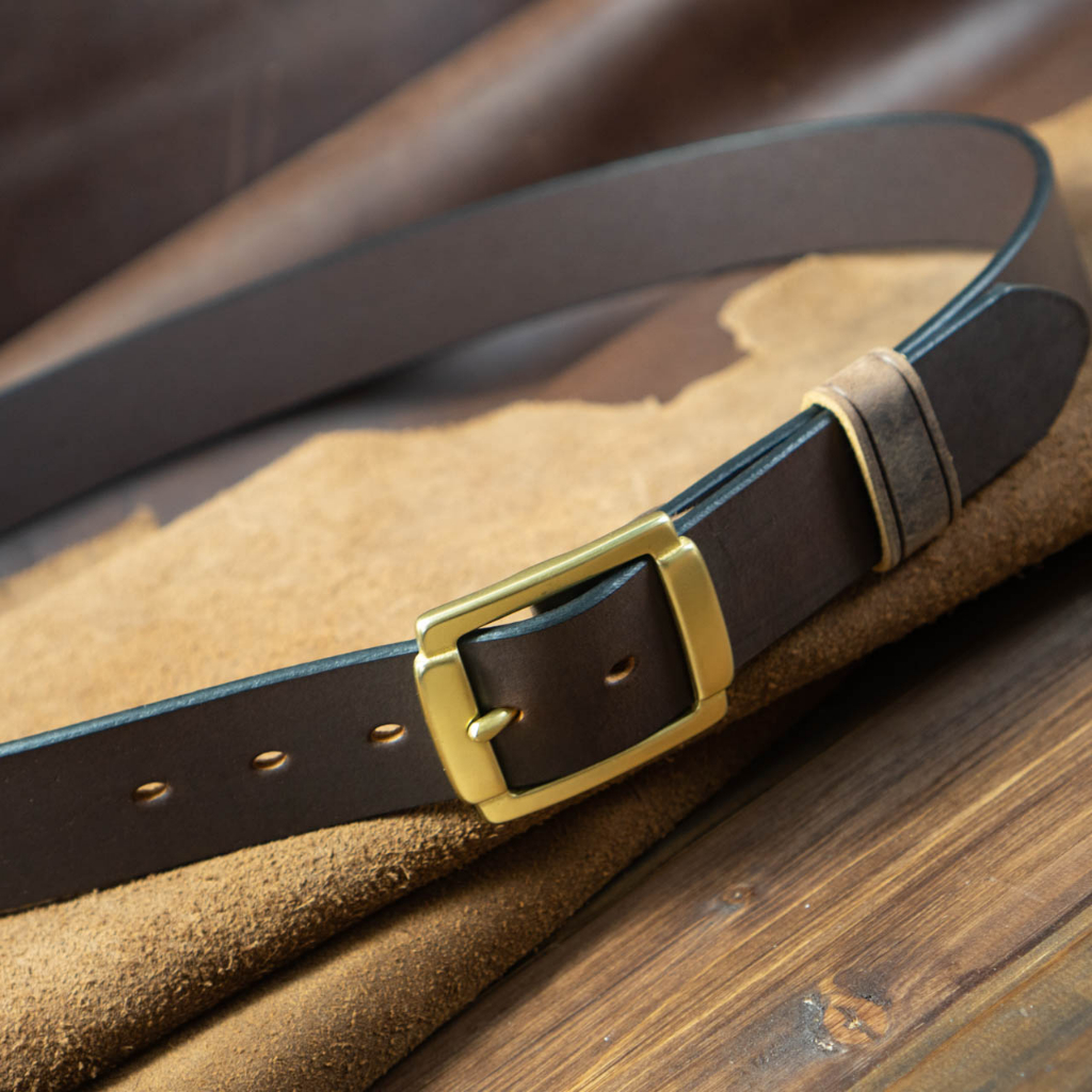 Thắt lưng nam da bò sáp khoá đồng thau nguyên chất BC4S tặng kèm đinh đục lỗ