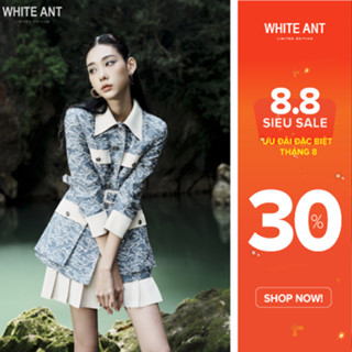 Áo Blazer Phối Tay Lỡ Nữ White Ant CECILIA LONG JACKET Hàng Thiết Kế Cao Cấp 191200013.003