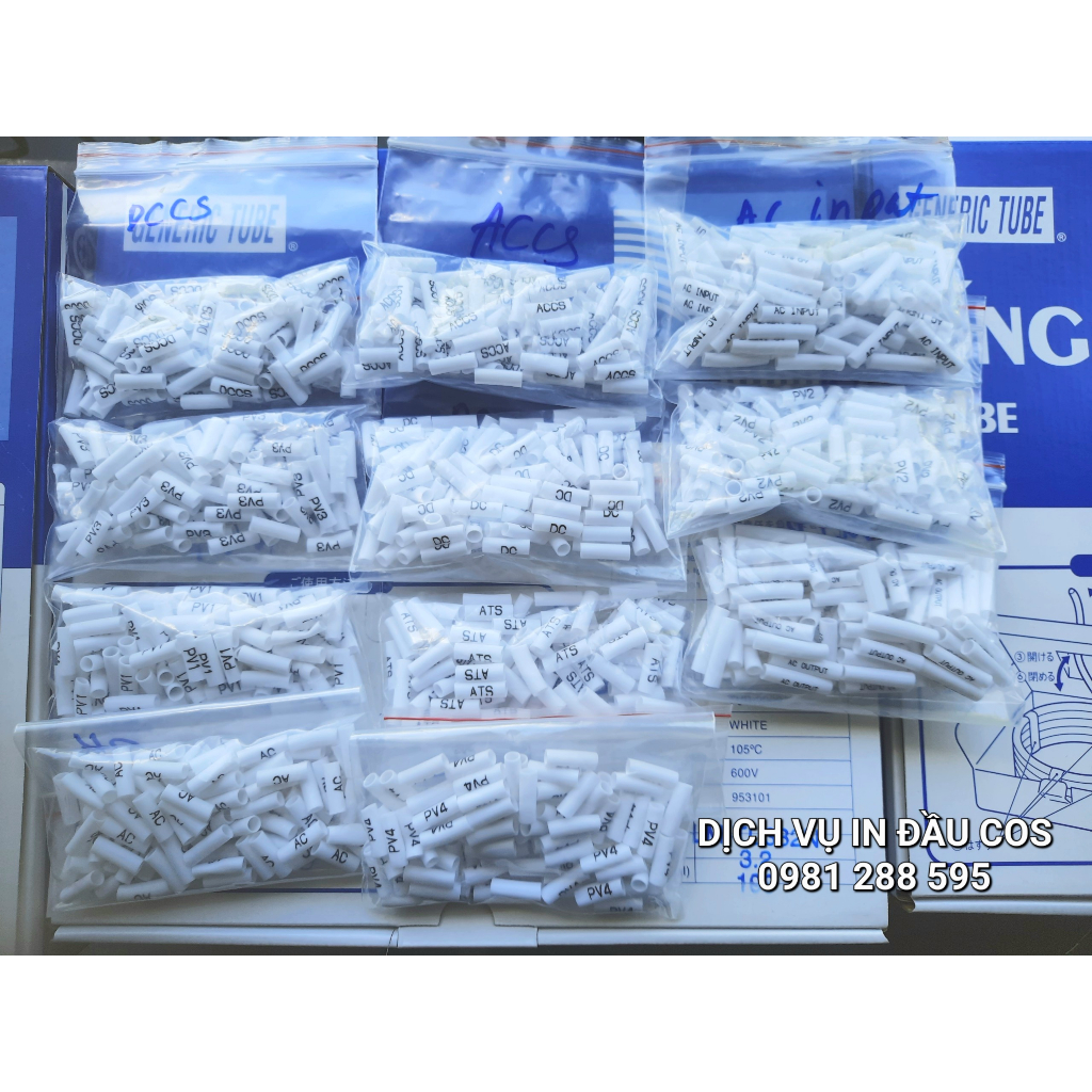 COMBO IN DỊCH VỤ đầu cos / Dịch vụ in ống lồng đầu cos / Dịch vụ in ống gen / Dịch vụ in ống đánh dấu đầu dây điện