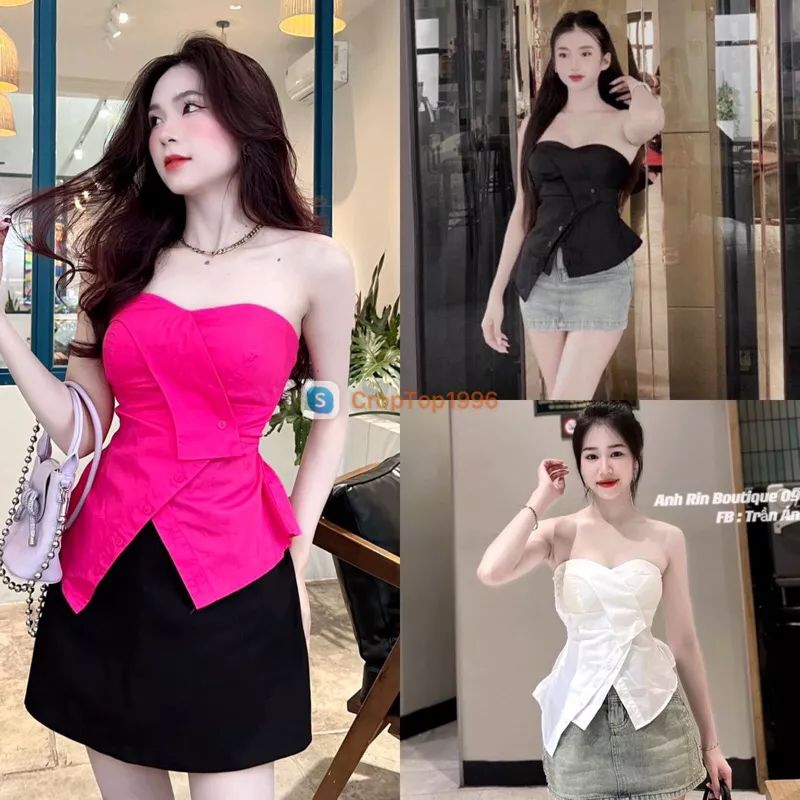 Áo kiểu quây ngực có mút cho nữ phong cách thời trang 1991x shop