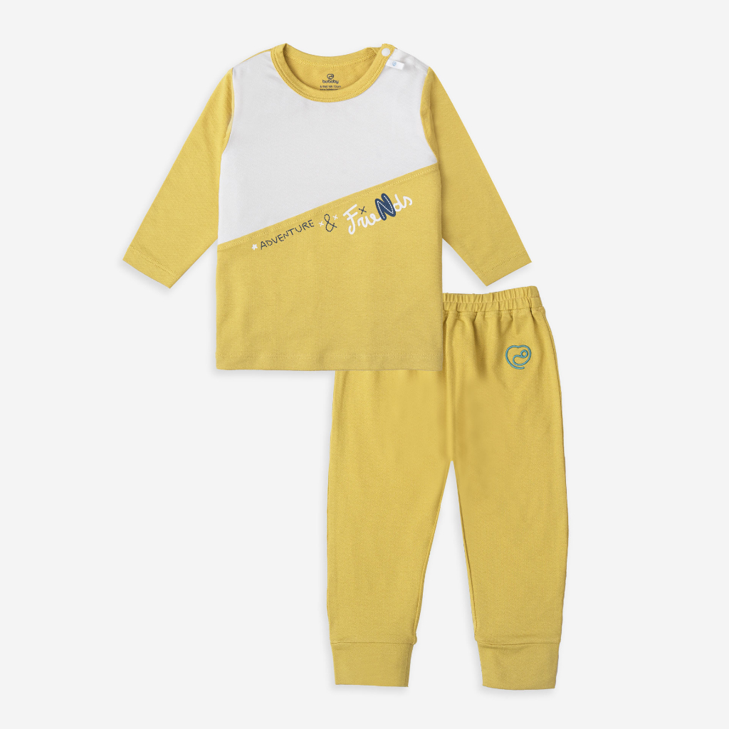 Bộ dài tay cài vai Bamco Jacquard Bu Baby