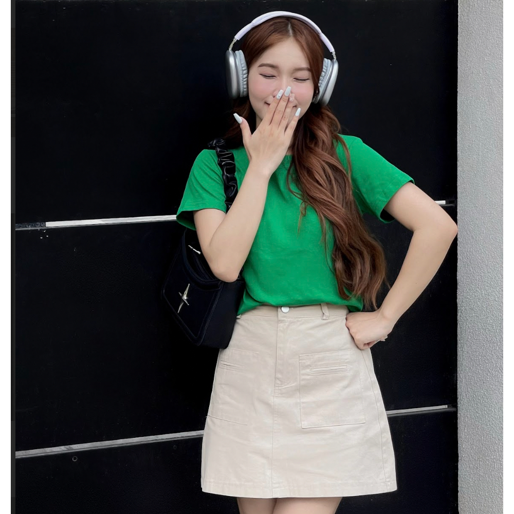 Áo phông LYRA baby tee trơn cổ tròn trẻ trung chất cotton tăm thoáng mát - CSYAP0210