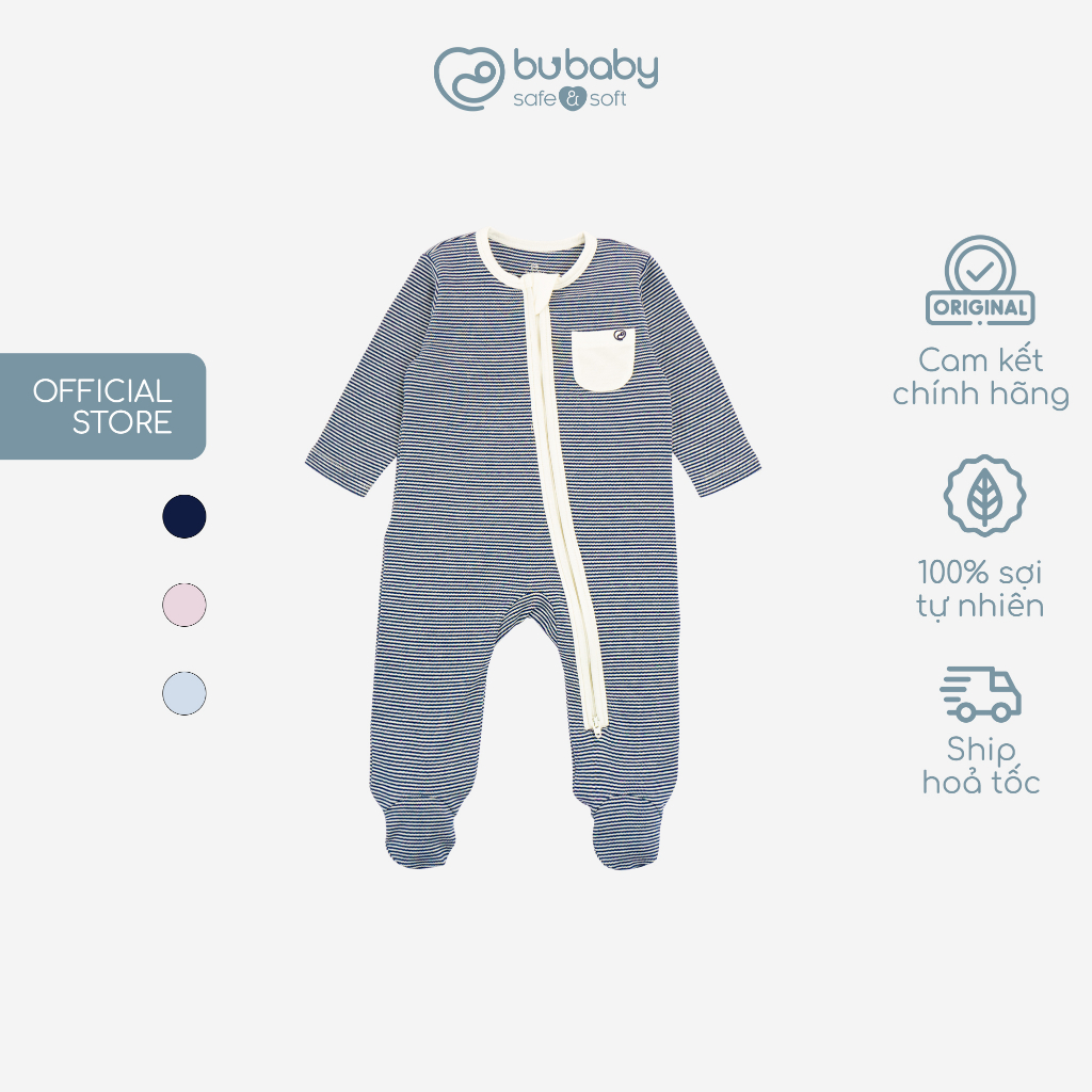 Body dài tay khóa giữa 2 đầu BU Baby cho bé chất liệu sợi tre cotton - Bamco BBC211101 | Quần áo chính hãng