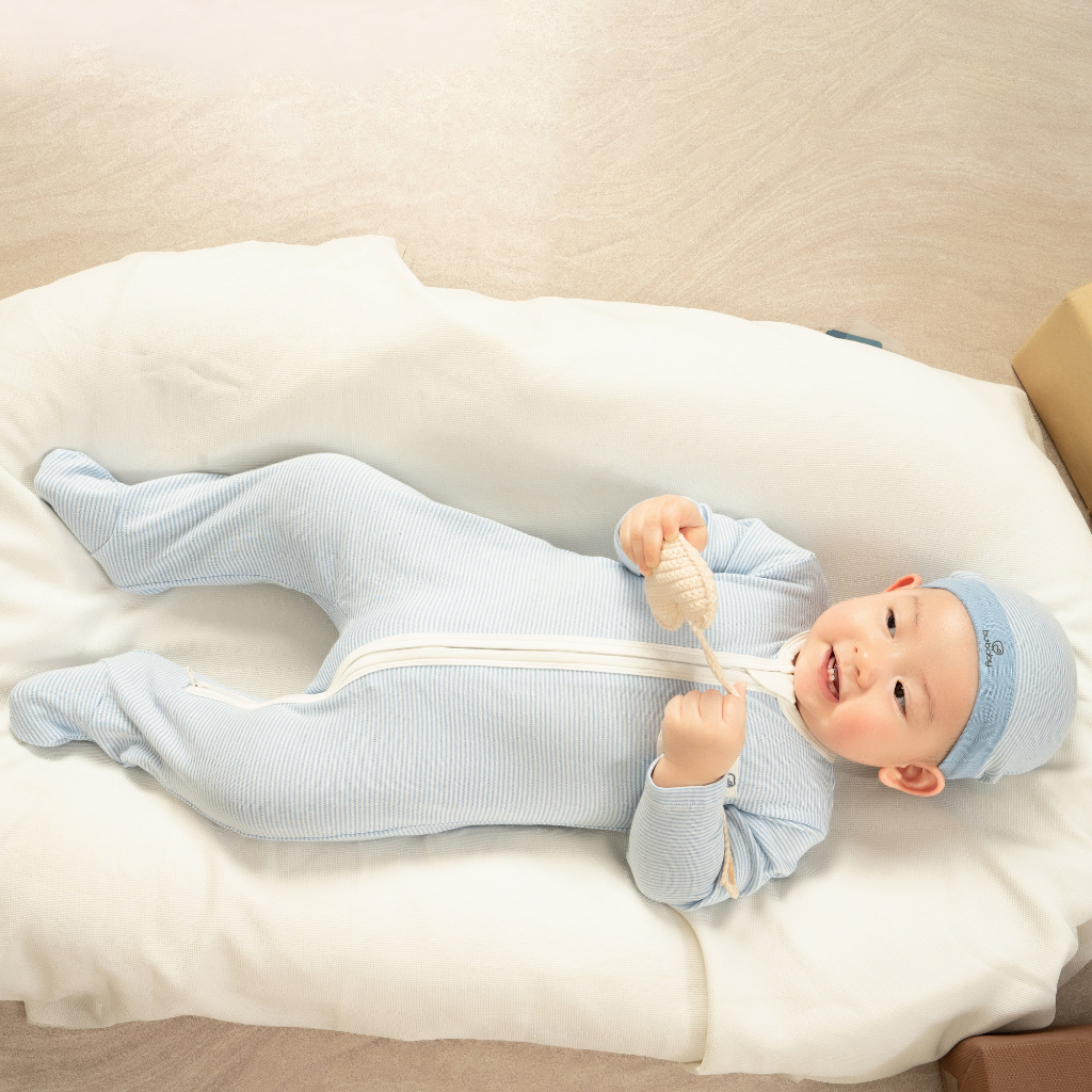 Body dài tay khóa giữa 2 đầu BU Baby cho bé chất liệu sợi tre cotton - Bamco BBC211101 | Quần áo chính hãng