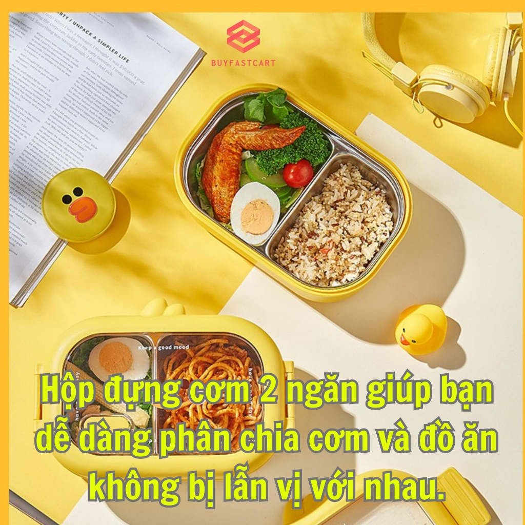 Hộp Cơm Giữ Nhiệt 2 Ngăn Lõi Inox, dung tích 950ml: Sự Lựa Chọn Hoàn Hảo Cho Hội Quán Văn Phòng