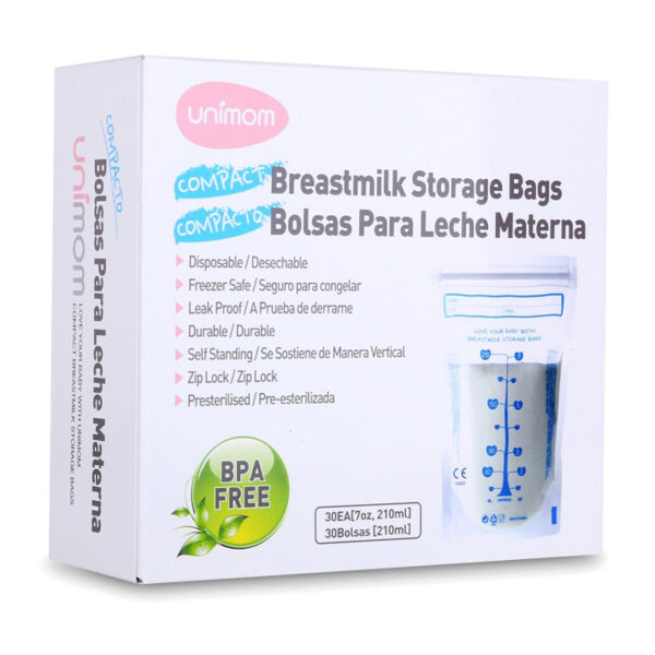 Túi đựng sữa mẹ  Unimom Compact không có BPA 210ml  - 1 đổi 1 trong 7 ngày