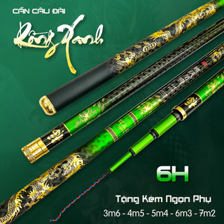 Cần câu tay 6h - cần câu đơn rồng xanh 6h -19i tặng kèm đọt phụ tải tĩnh 2800g