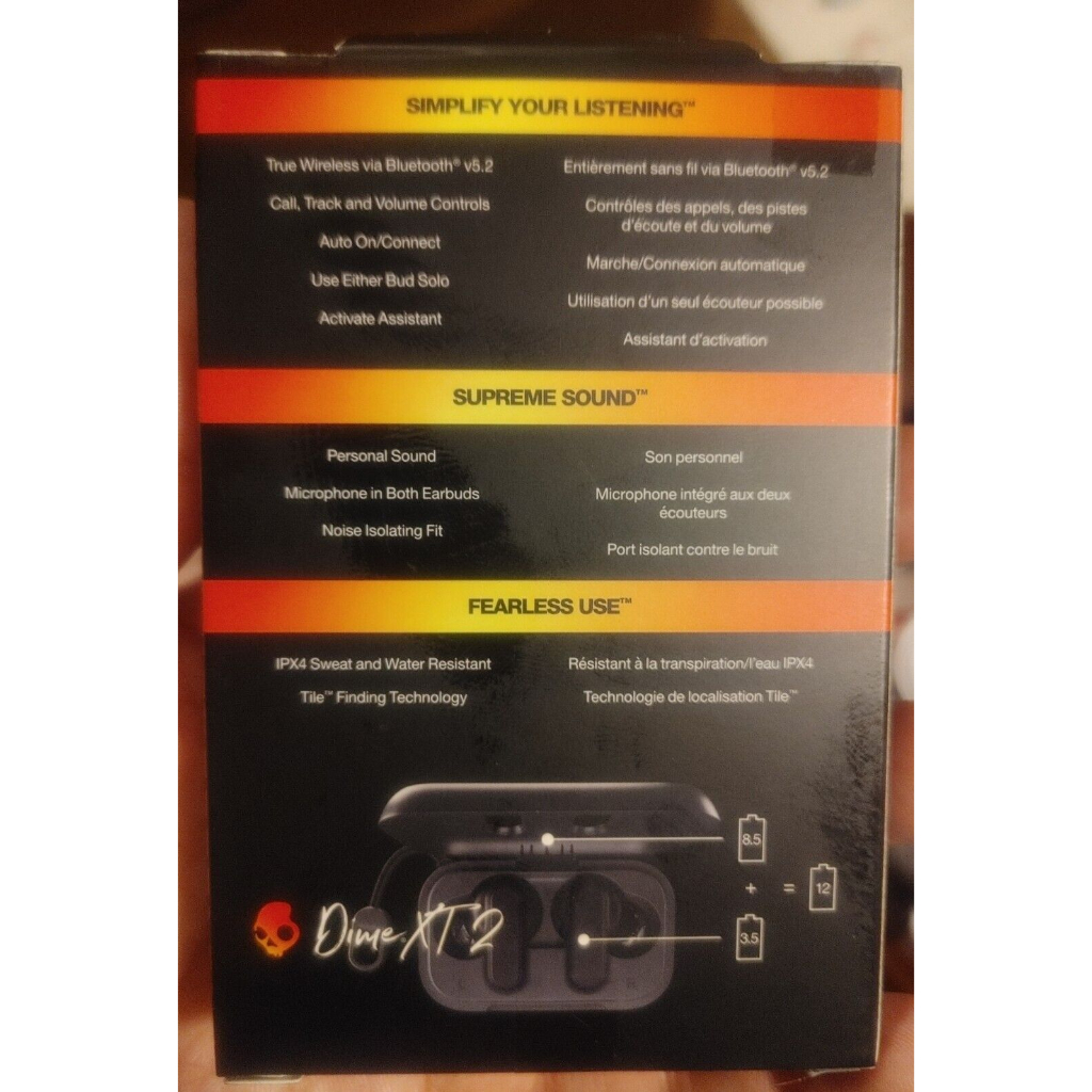 Tai nghe bluetooth không dây siêu nhẹ SkullCandy Dime XT 2, hàng chính hãng