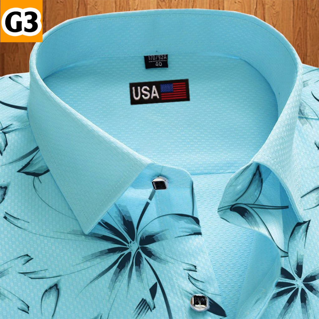 Mẫu 15 , Áo Sơ Mi Tay Ngắn In Hình Phong Cách Au Mỹ , Chất Liệu Vải Mát , Thời Trang Mùa Hè Dành Cho Nam