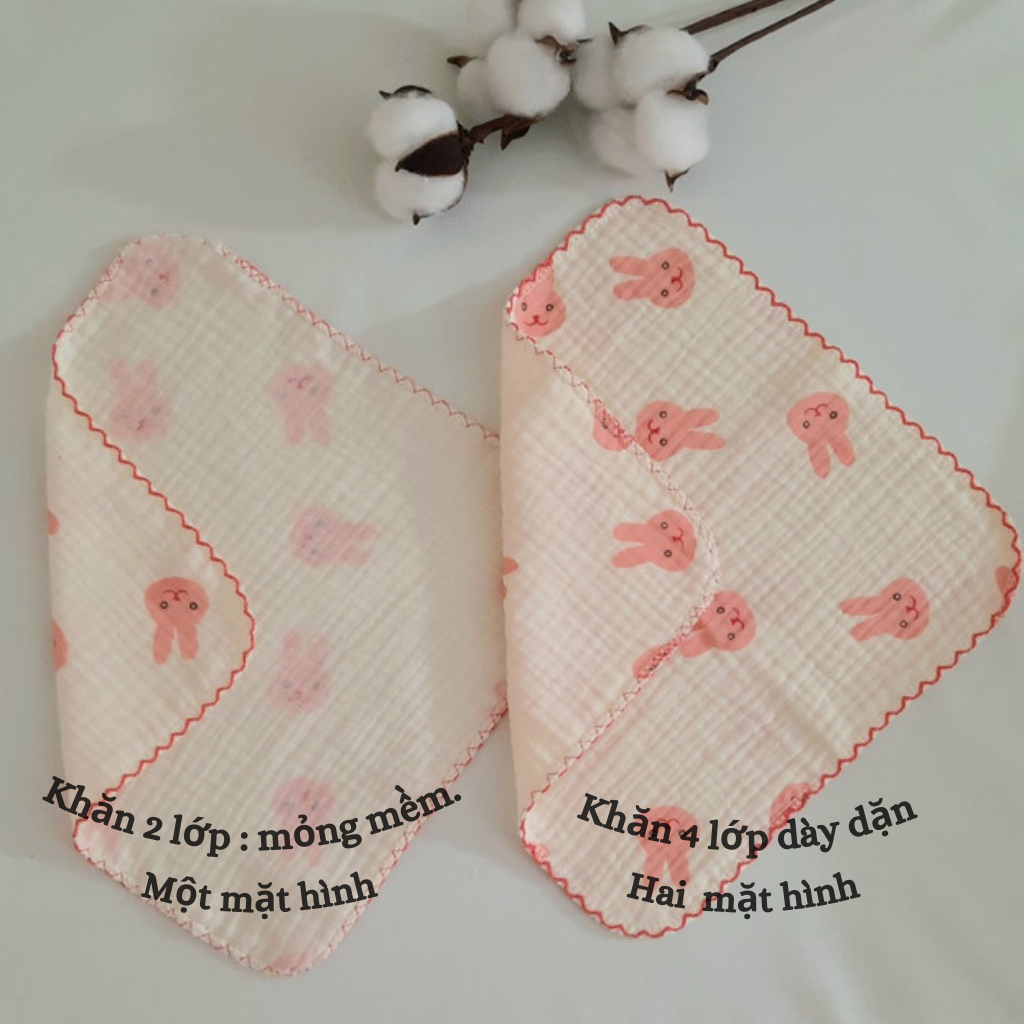 Khăn sữa xô Muslin organic siêu mềm mại, an toàn cho bé