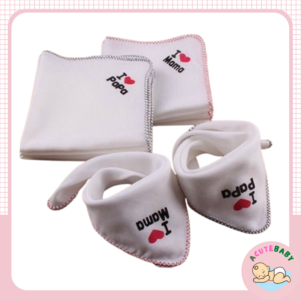 Khăn xô sữa Nhật cho bé sơ sinh I love mama papa 2 lớp