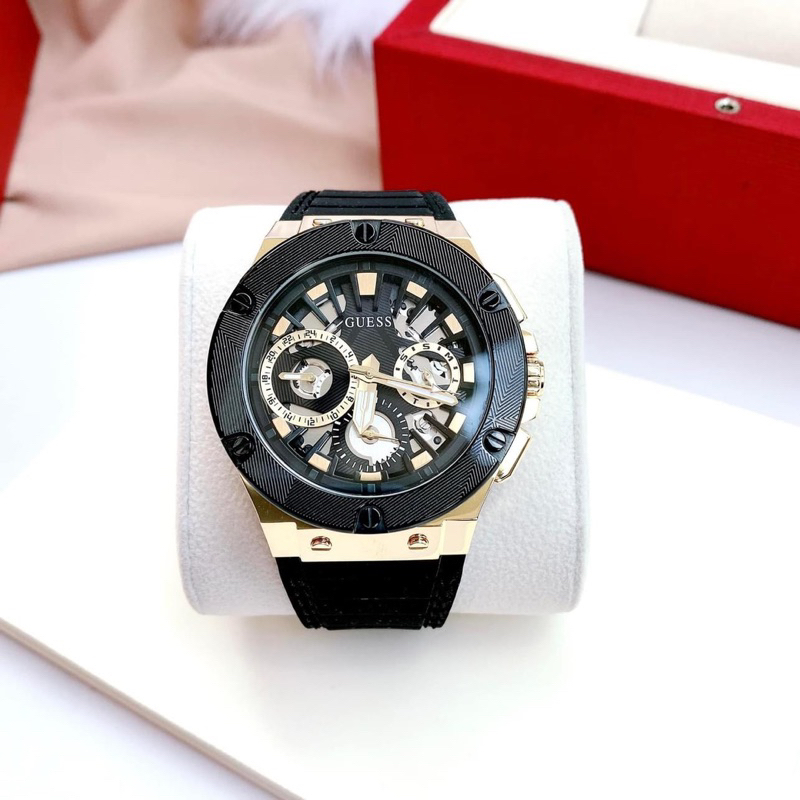 Đồng Hồ Nam Guess Dây Silicone Case 44mm Chống Nước 50m