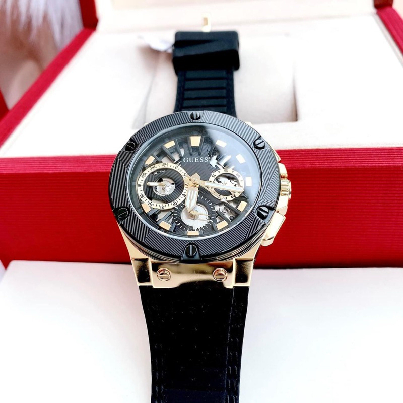 Đồng Hồ Nam Guess Dây Silicone Case 44mm Chống Nước 50m