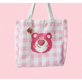 [Hình chụp thật] Túi Tote Túi Vải Leo Canvas Gấu Dâu Giá Rẻ Sinh Viên Học Sinh