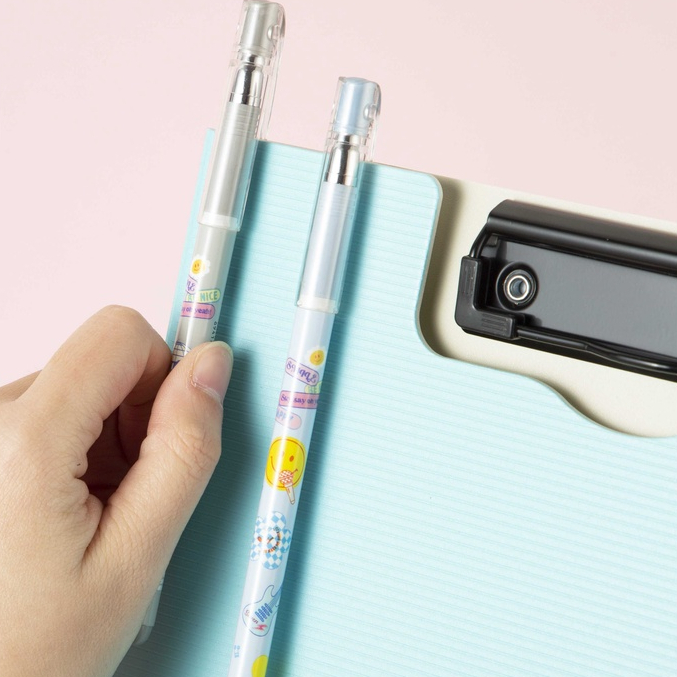 Bút bi gel văn phòng Deli CG16 mực đen/tím ngòi 0.5mm học sinh mực đều nét chữ đẹp