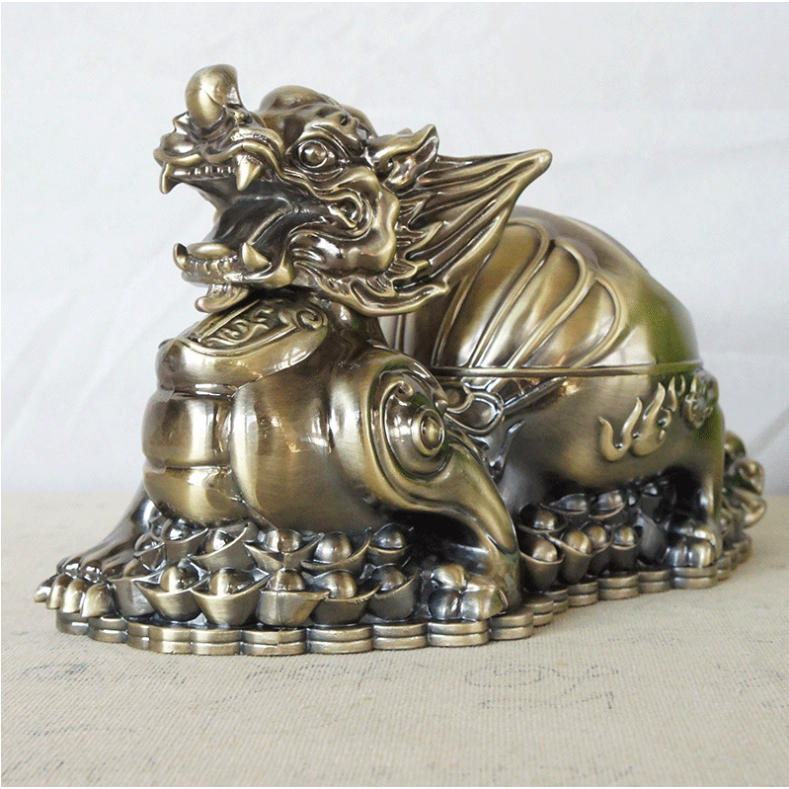 (Ảnh thật) Gạt tàn Đồng hình Pixiu chống oxy hóa, rỉ sét