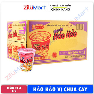 Mì ly Hảo Hảo Handy vị tôm chua cay (thùng 24 ly) loại 67g