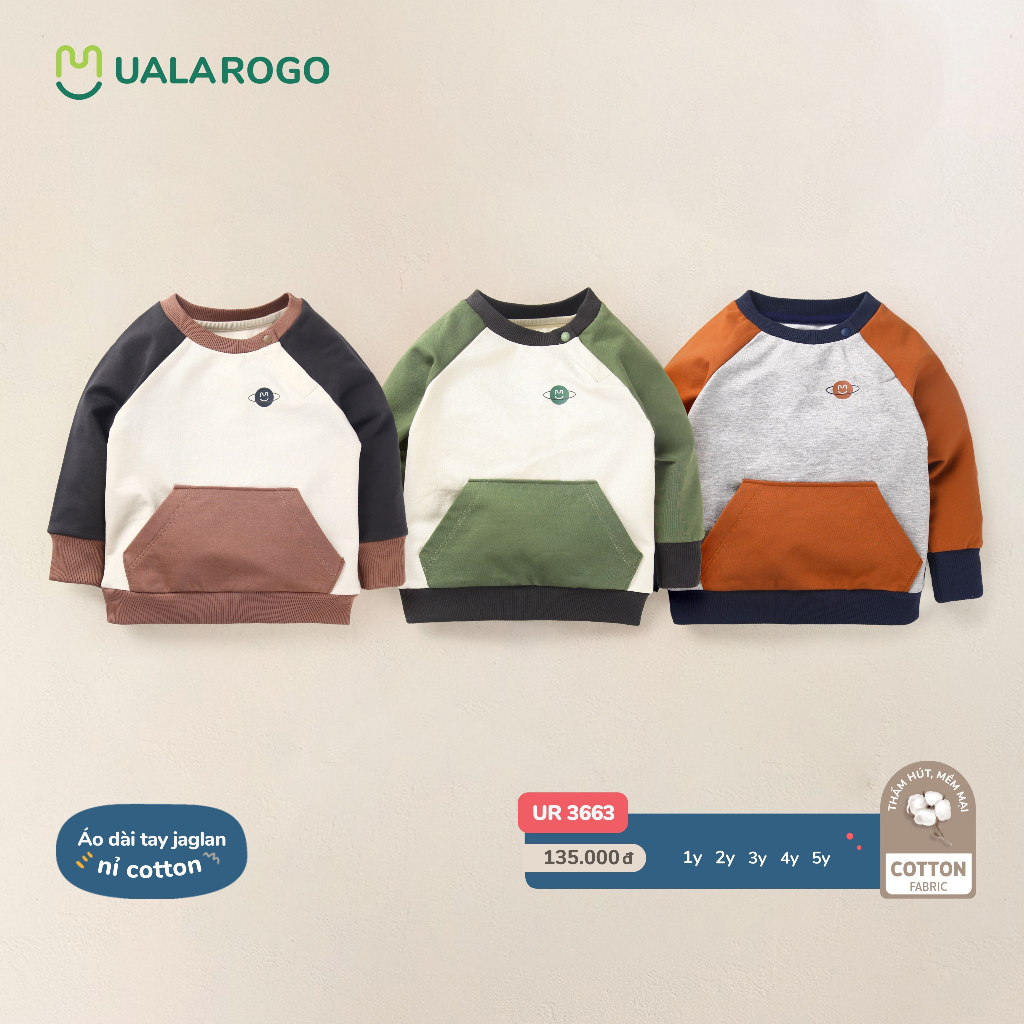 Áo dài tay Jaglan nỉ cotton UalaRogo UR3663