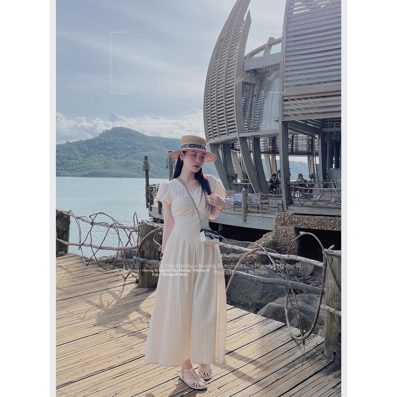 VÁY GÂN SỌC 2 LỚP DÚM NGỰC ĐAI EO BẢN TO CHUN SAU 💎