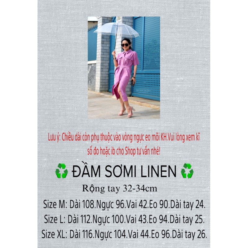ĐẦM SOMI THIẾT KẾ - Chất Linen đã xử lý độ rút