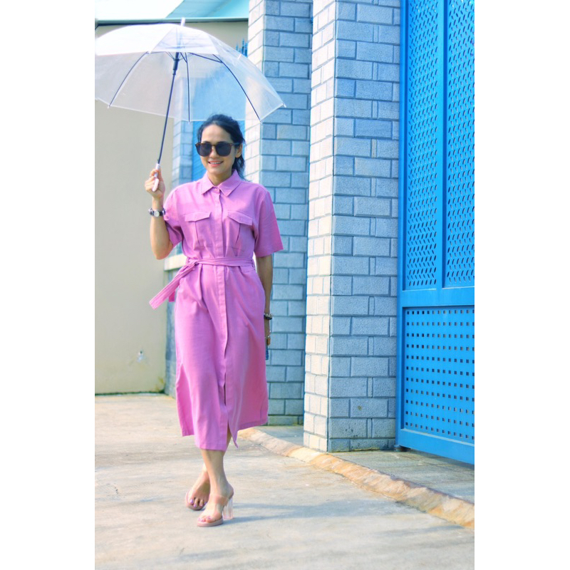 ĐẦM SOMI THIẾT KẾ SIÊU SANG_ Chất linen đã qua xử lý độ rút