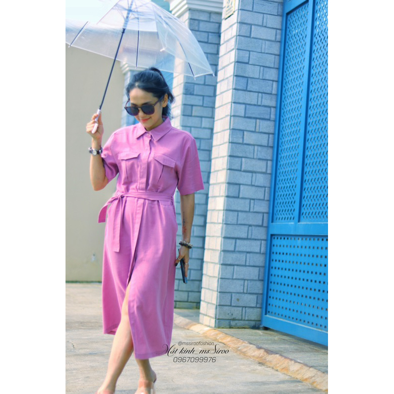 ĐẦM SOMI THIẾT KẾ SIÊU SANG_ Chất linen đã qua xử lý độ rút