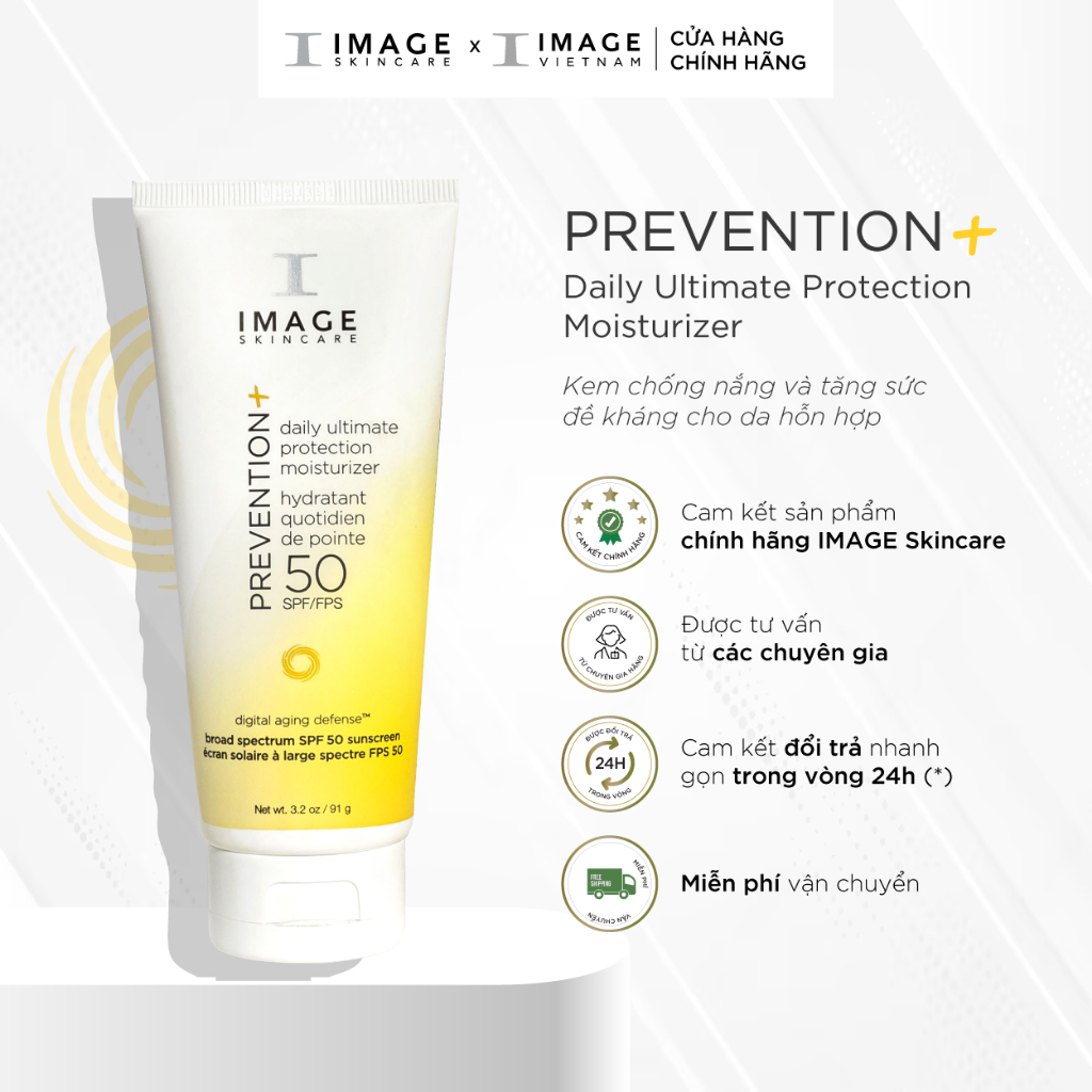 Kem chống nắng cho da hỗn hợp IMAGE SKINCARE PREVENTION+ Daily Ultimate Protection Moisturizer SPF 50 91g