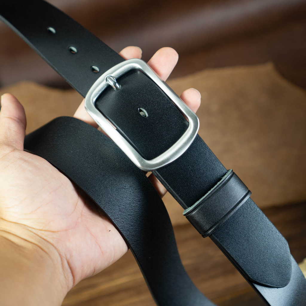 Thắt lưng nam da bò Manuk Khoá inox không gỉ Stainless Ssteel đúc cổ điển SC1| Bảo hành 12 tháng