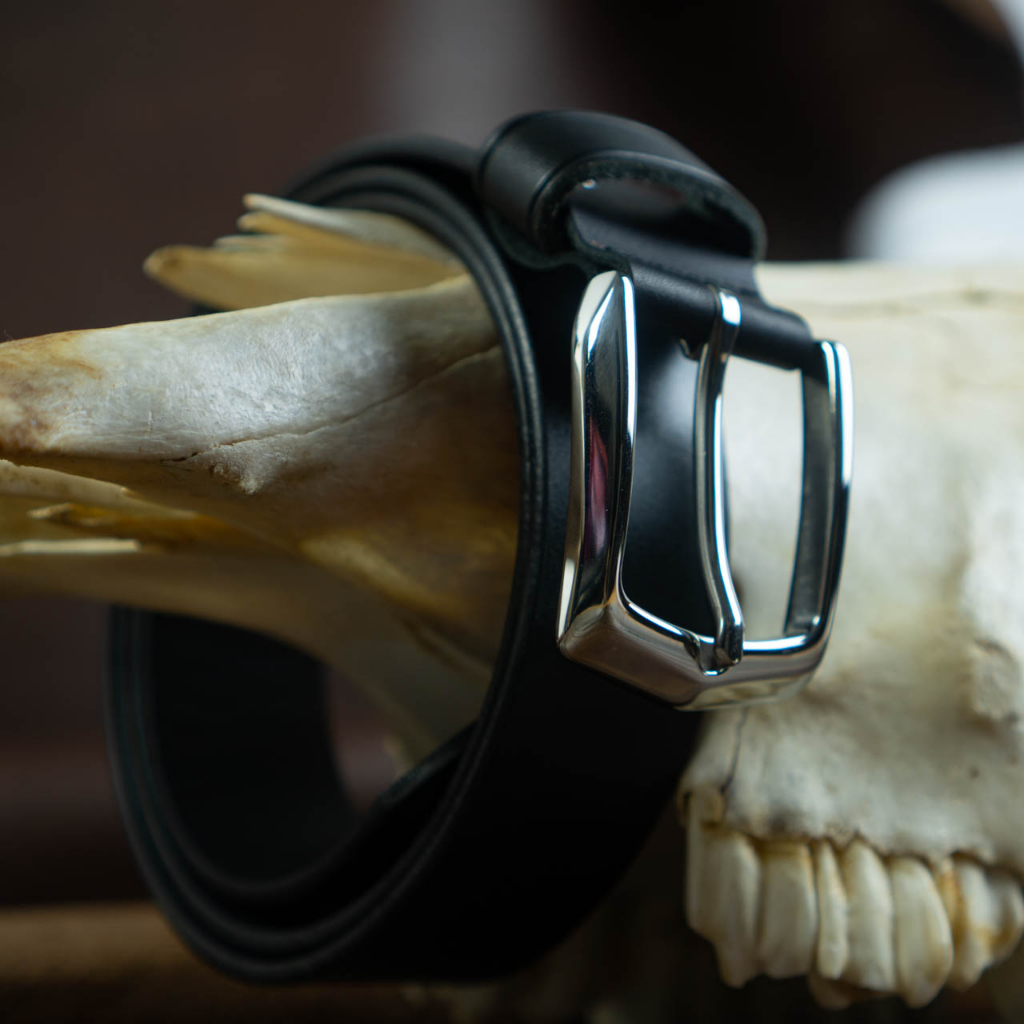 Thắt lưng nam da bò Manuk Khoá inox không gỉ Stainless Ssteel đúc cổ điển SN1