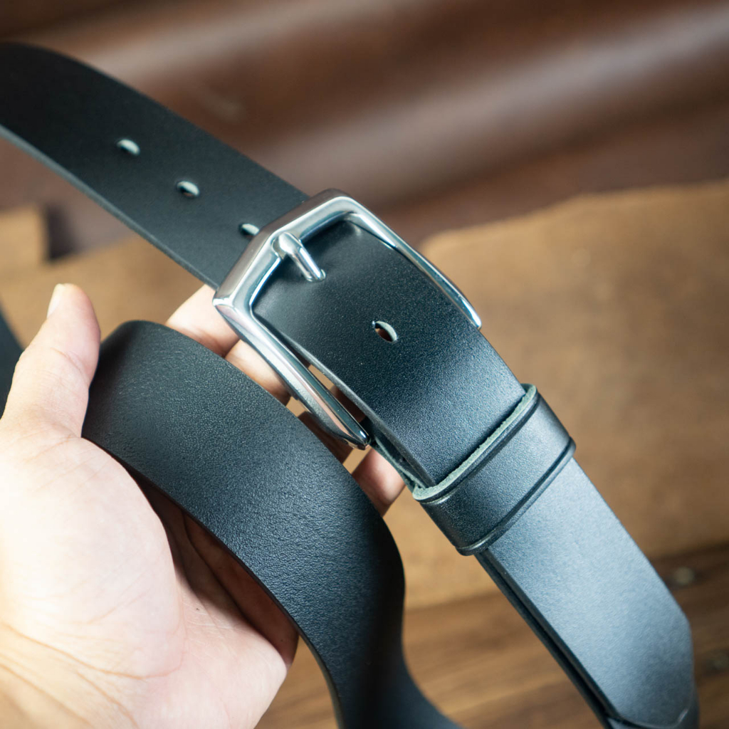 Thắt lưng nam da bò Manuk Khoá inox không gỉ Stainless Ssteel đúc cổ điển SN1