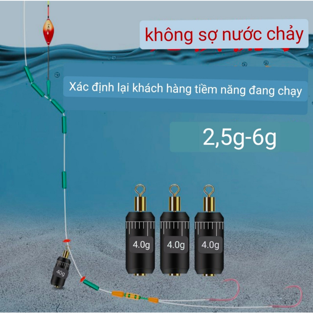 KhaLy Chì Chạy Câu Đáy , Chì Chạy Chuyên Cá Nhát Đủ Size Số PK-51