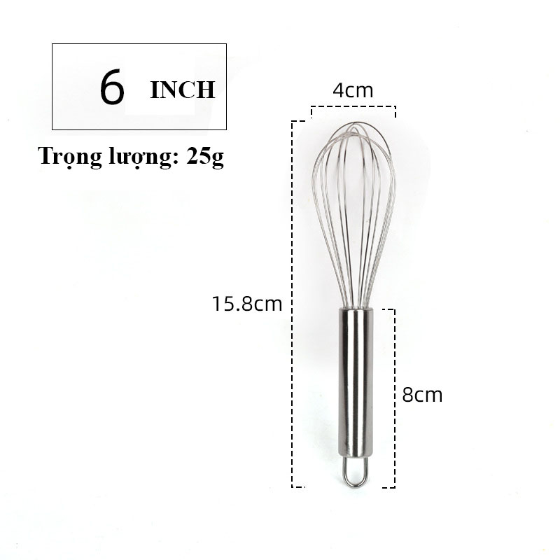 Cây đánh trứng inox có trục xoay tự động nhỏ, gọn, nhiều kích thước- KING OF OPP