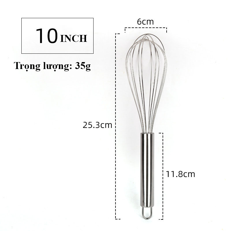 Cây đánh trứng inox có trục xoay tự động nhỏ, gọn, nhiều kích thước- KING OF OPP