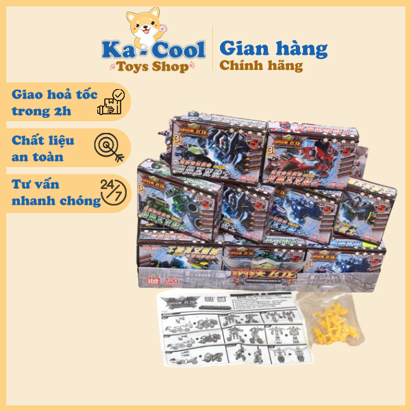 Đồ chơi lắp ghép siêu nhân biệt đội thép bé tăng cường phát triển não bộ 9081 LING DONG