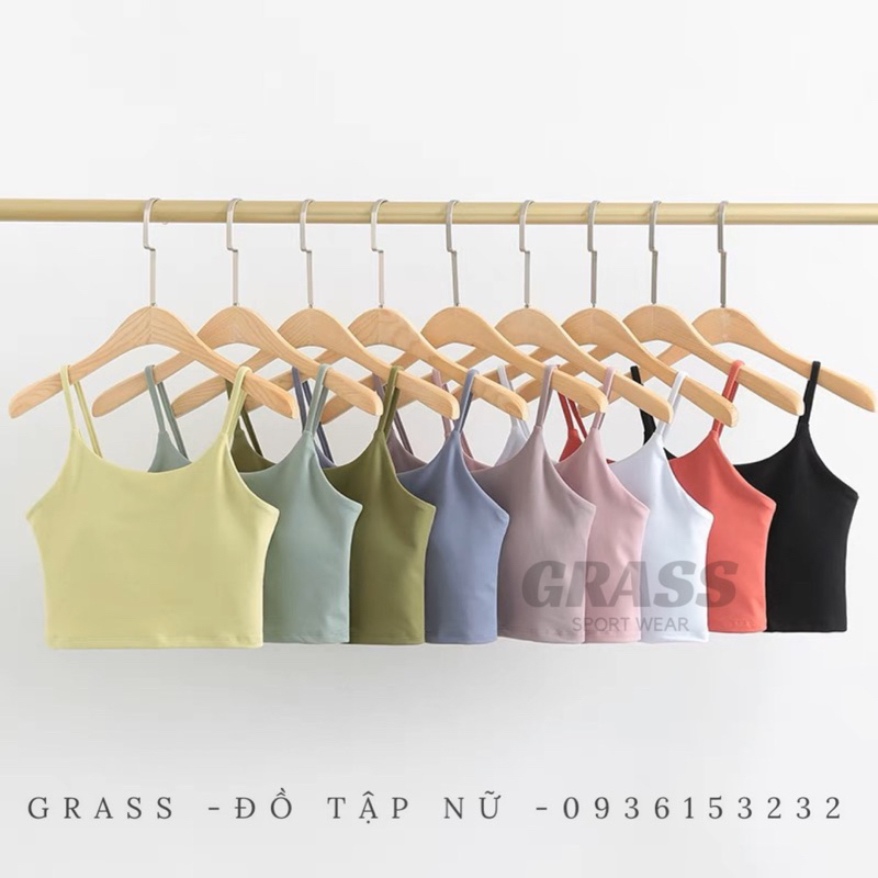 Áo Bra lulu Grass thun lạnh 2 lớp cao cấp tập gym và yoga